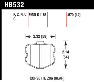 Hawk 10-12 Chevy Corvette Grand Sport / 06-12 Corvette Z06 Rear DTC-70 Race Brake Pads