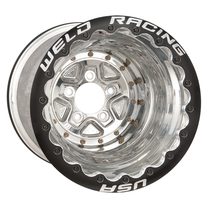 Weld Alumastar Pro 16x18 / 5x5.5 / 6 BS - Polished Center - Polished Shell - Polished DBL Wheel