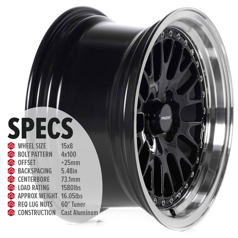 Circuit Performance CP21 Gloss Black ML 4x100 | 15x8 | +25mm / 5.48