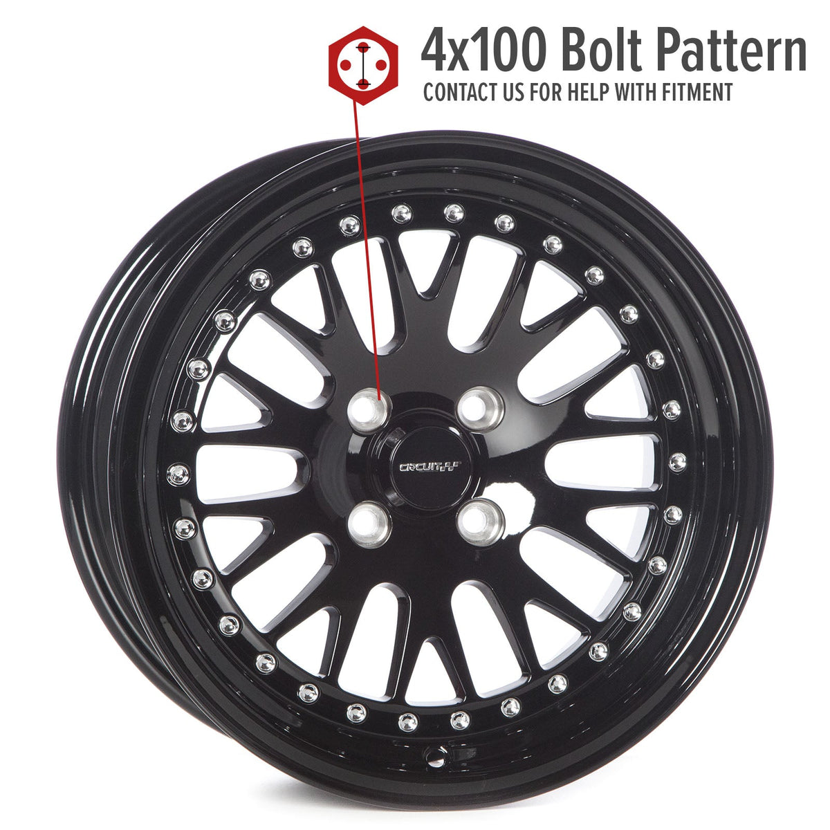 Circuit Performance CP21 Full Gloss Black 4x100 | 15x8 | +25mm / 5.48