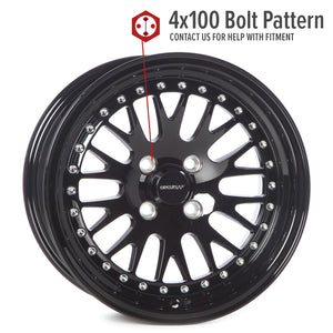 Circuit Performance CP21 Full Gloss Black 4x100 | 15x8 | +25mm / 5.48