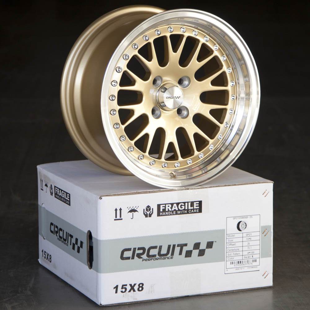 Circuit Performance CP21 Gloss Gold 4x100 | 15x8 | +25mm / 5.48