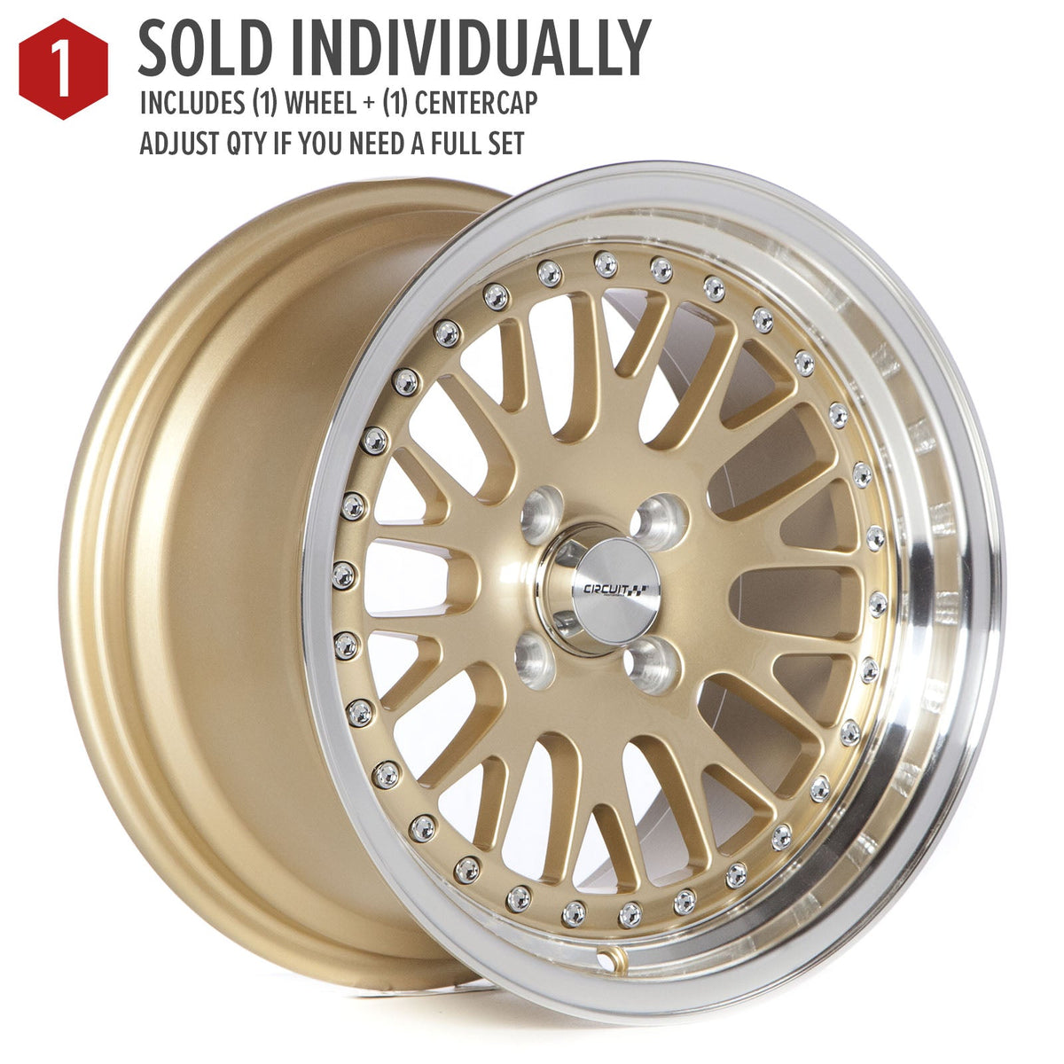 Circuit Performance CP21 Gloss Gold 4x100 | 15x8 | +25mm / 5.48
