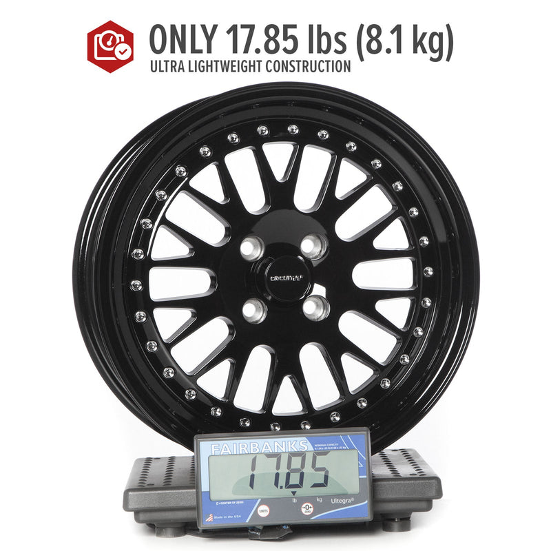 Circuit Performance CP21 Full Gloss Black 4x100 | 16x7 | +25mm / 4.98