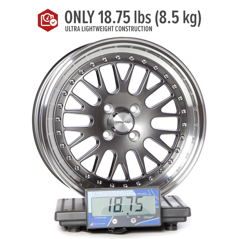 Circuit Performance CP21 Gloss Gunmetal 4x100 | 16x7 | +25mm / 4.98