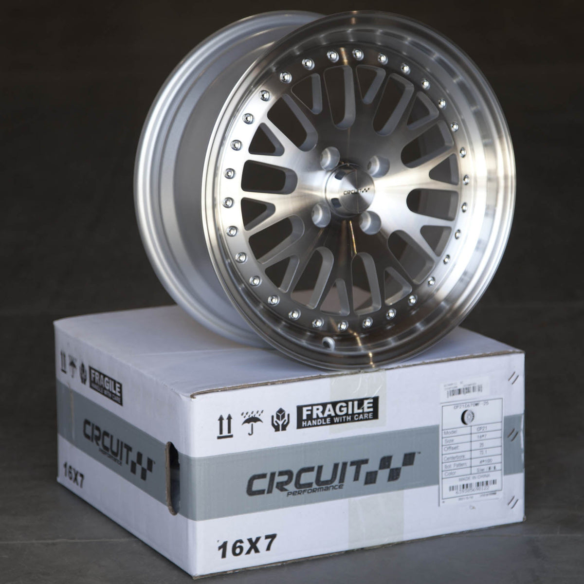 Circuit Performance CP21 Silver/Machined 4x100 | 16x7 | +25mm / 4.98