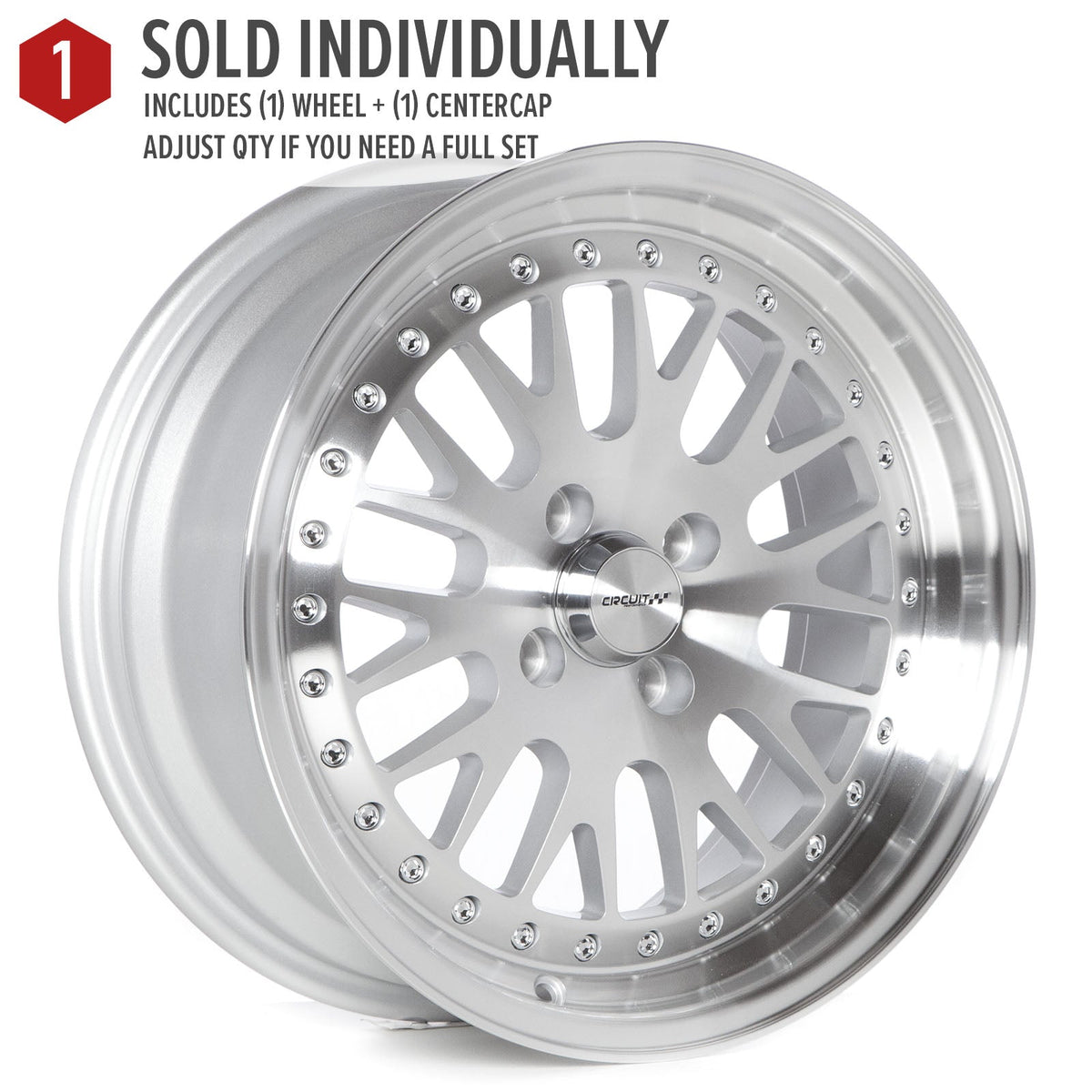 Circuit Performance CP21 Silver/Machined 4x100 | 16x7 | +25mm / 4.98
