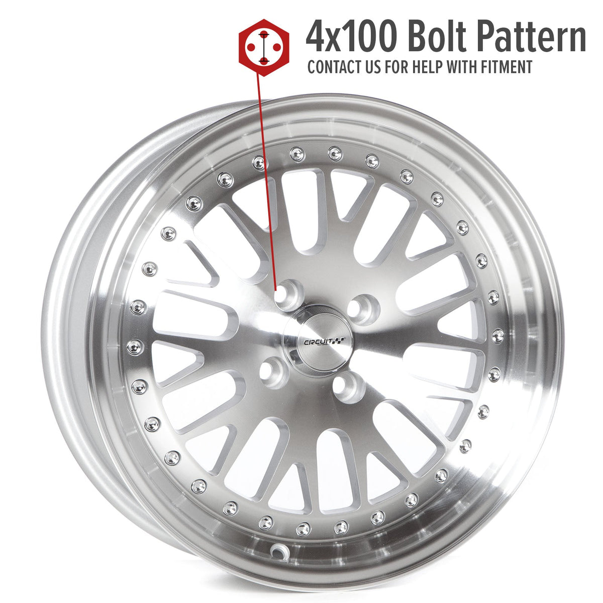 Circuit Performance CP21 Silver/Machined 4x100 | 16x7 | +25mm / 4.98
