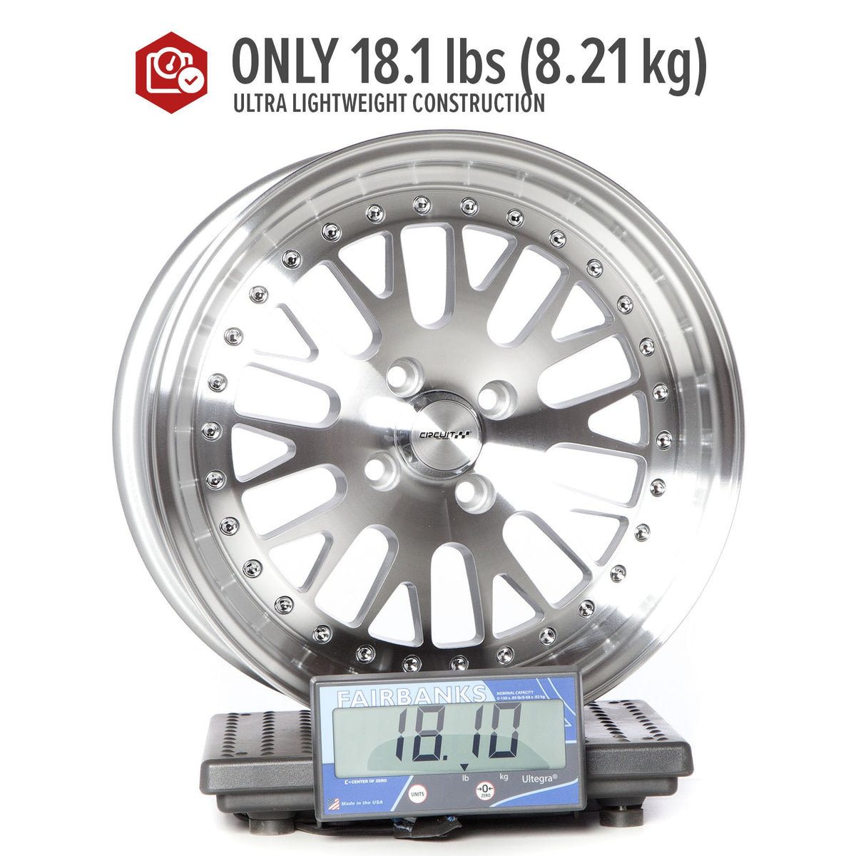 Circuit Performance CP21 Silver/Machined 4x100 | 16x7 | +25mm / 4.98