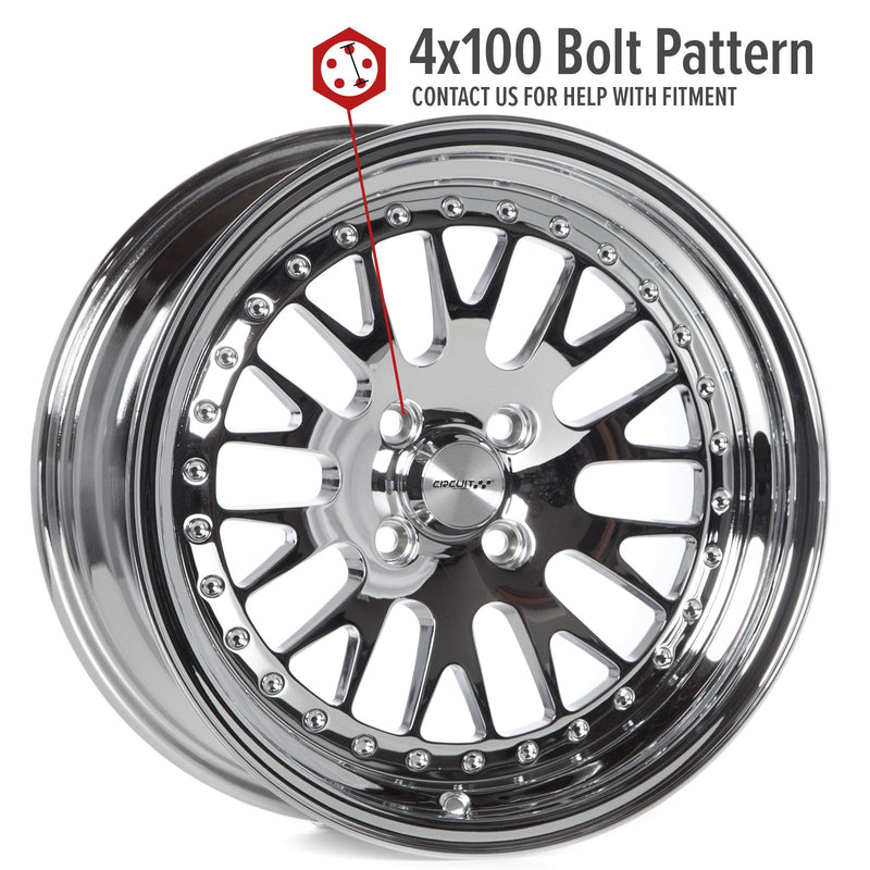 Circuit Performance CP21 Triple Chrome Plated 4x100 | 16x8 | +25mm / 5.48