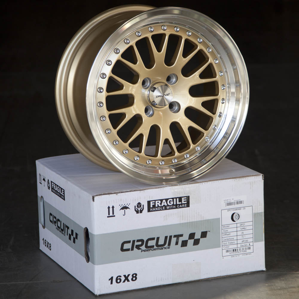 Circuit Performance CP21 Gloss Gold 4x100 | 16x8 | +25mm / 5.48