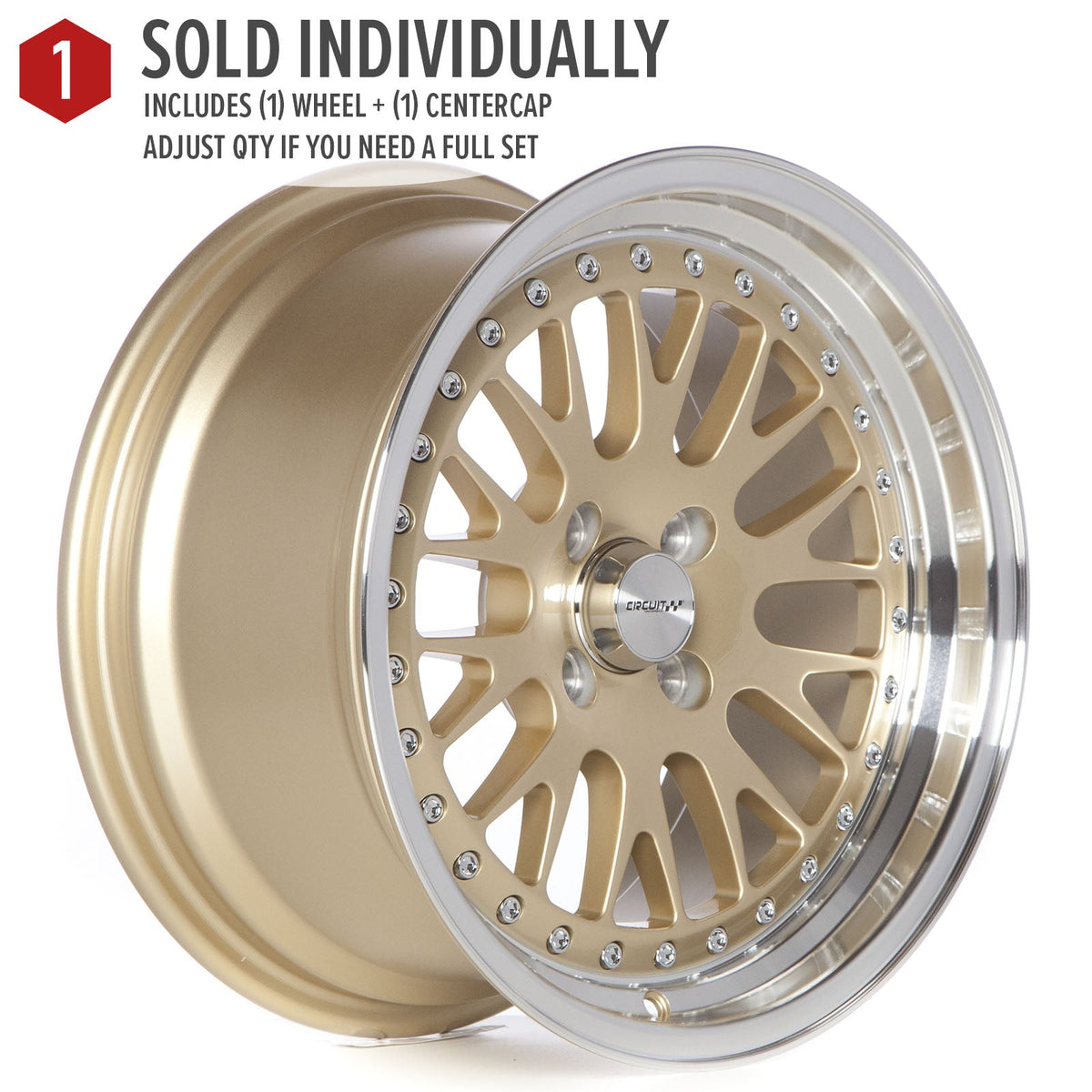 Circuit Performance CP21 Gloss Gold 4x100 | 16x8 | +25mm / 5.48