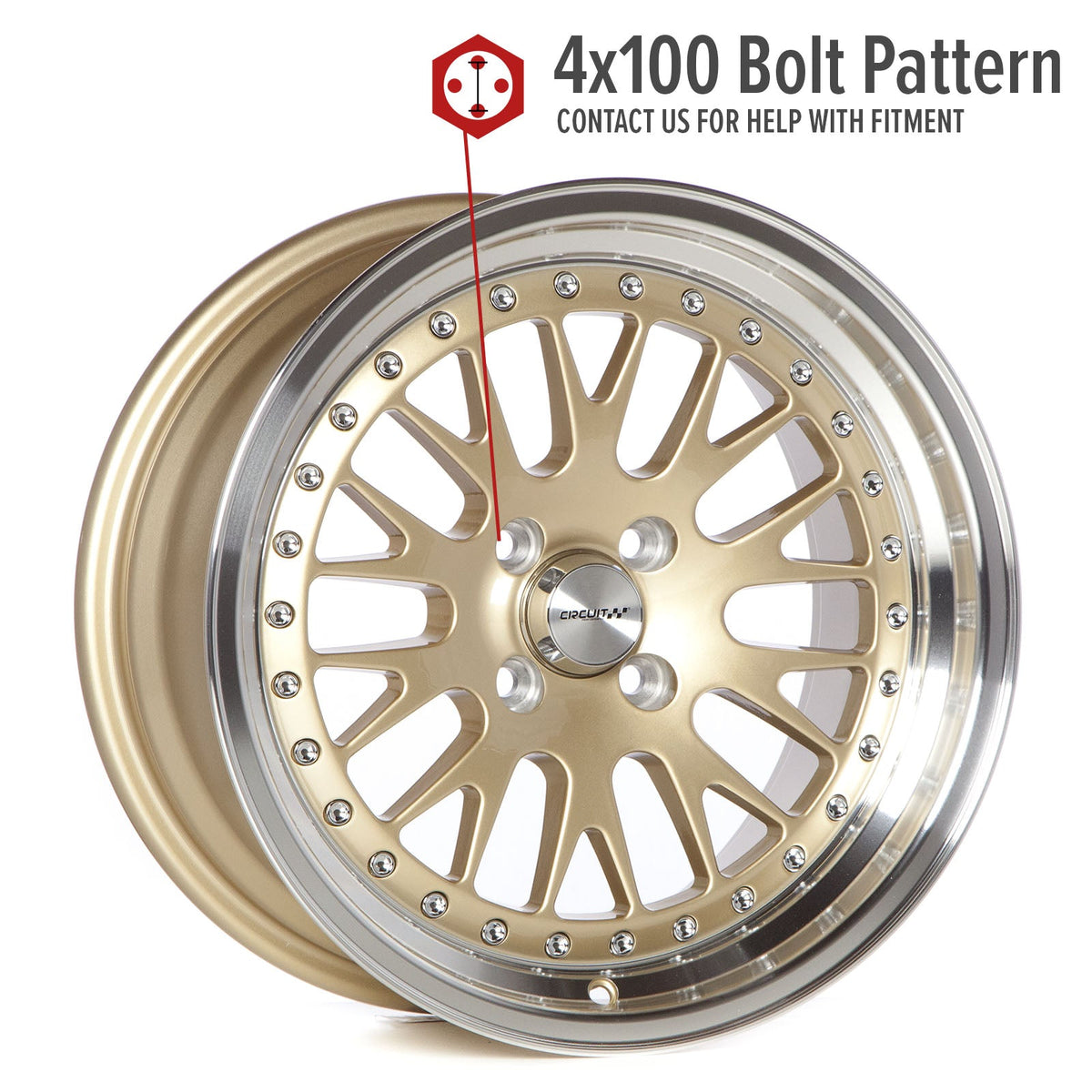 Circuit Performance CP21 Gloss Gold 4x100 | 16x8 | +25mm / 5.48