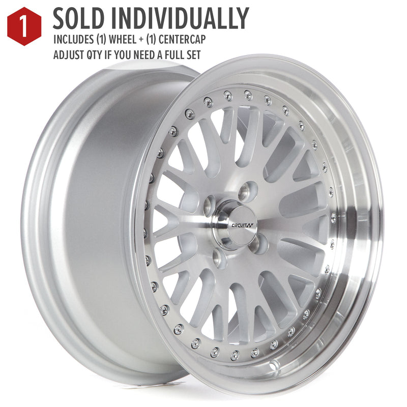 Circuit Performance CP21 Silver/Machined 4x100 | 16x8 | +25mm / 5.48