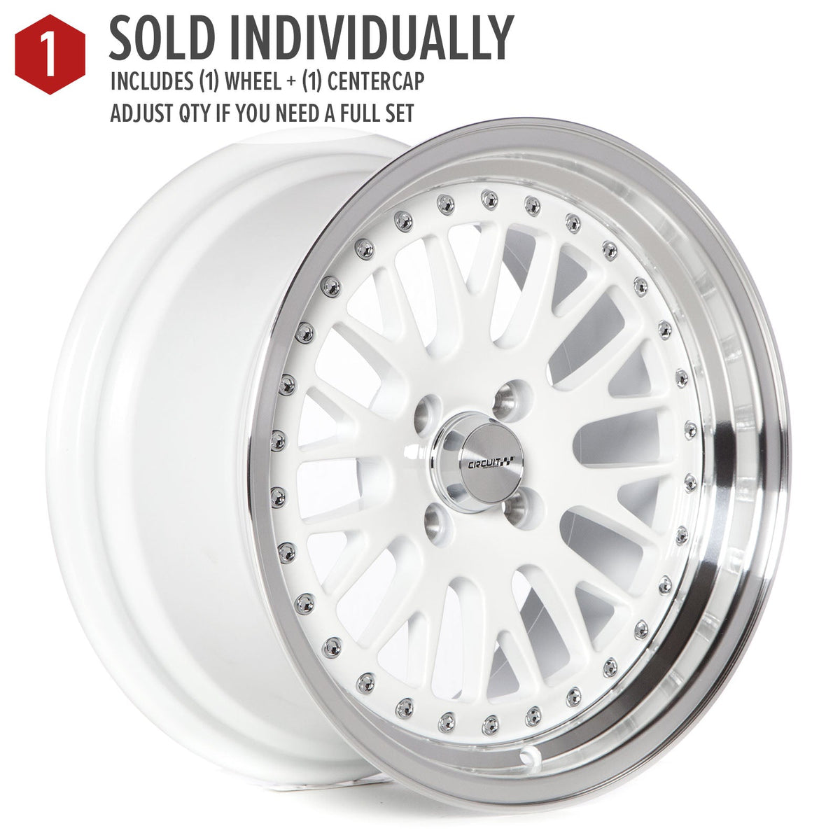Circuit Performance CP21 Gloss White 4x100 | 16x8 | +25mm / 5.48