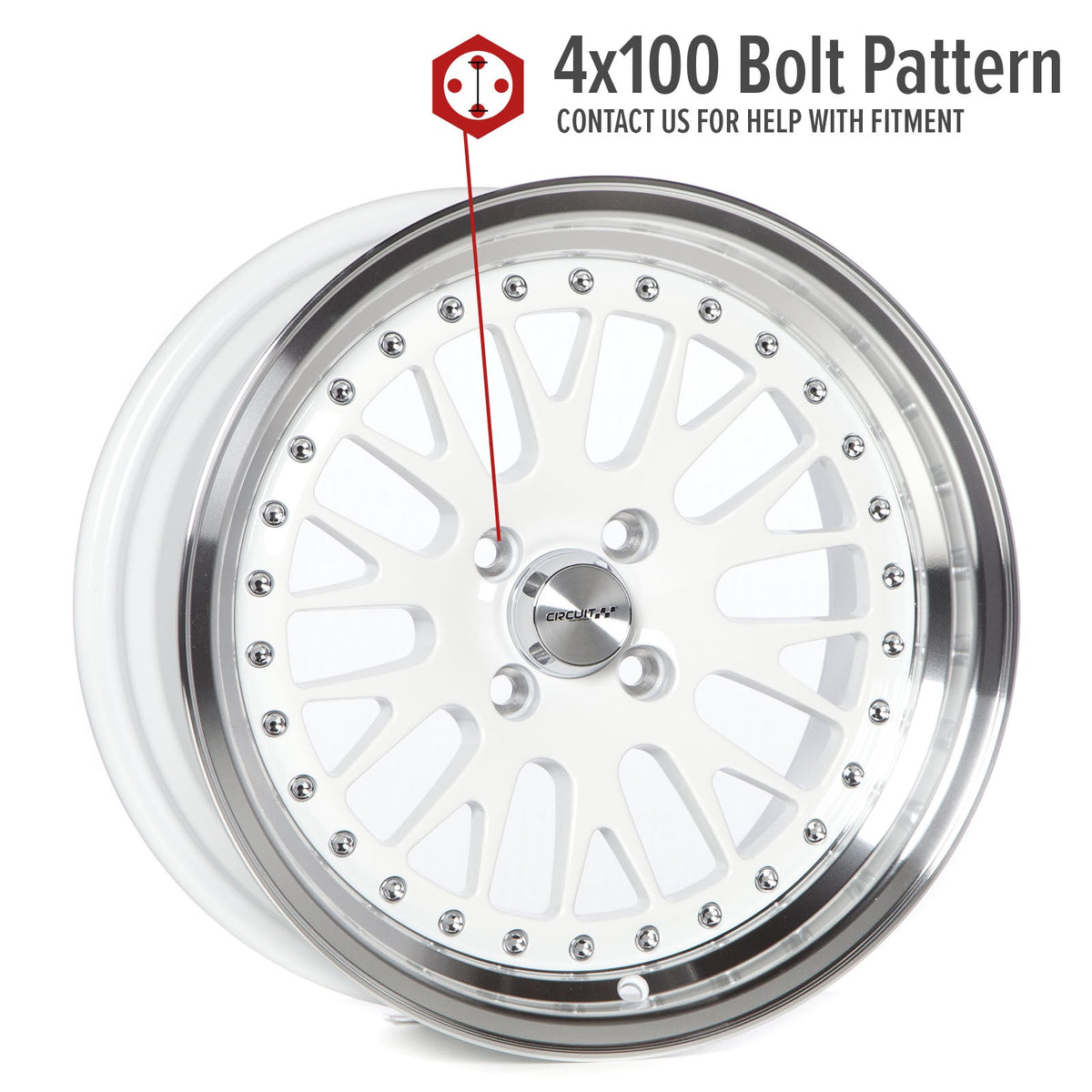 Circuit Performance CP21 Gloss White 4x100 | 16x8 | +25mm / 5.48