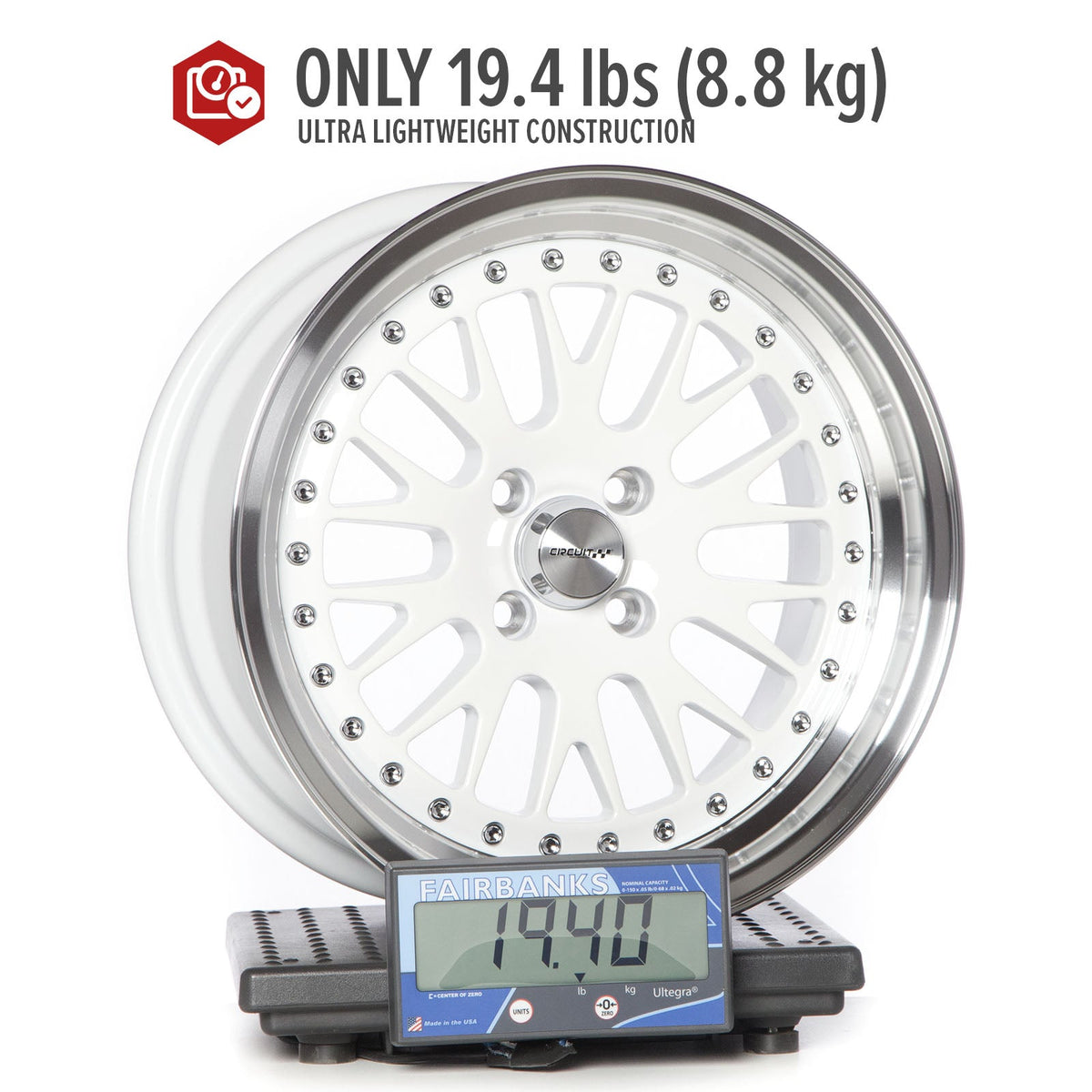 Circuit Performance CP21 Gloss White 4x100 | 16x8 | +25mm / 5.48