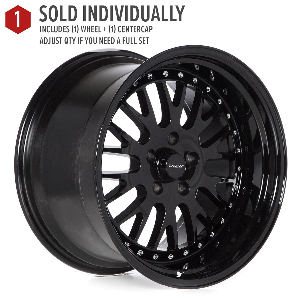 Circuit Performance CP21 Full Gloss Black 5x114.3 | 18x11 | +20mm / 6.79