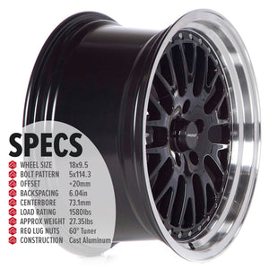 Circuit Performance CP21 Gloss Black ML 5x114.3 | 18x9.5 | +20mm / 6.04