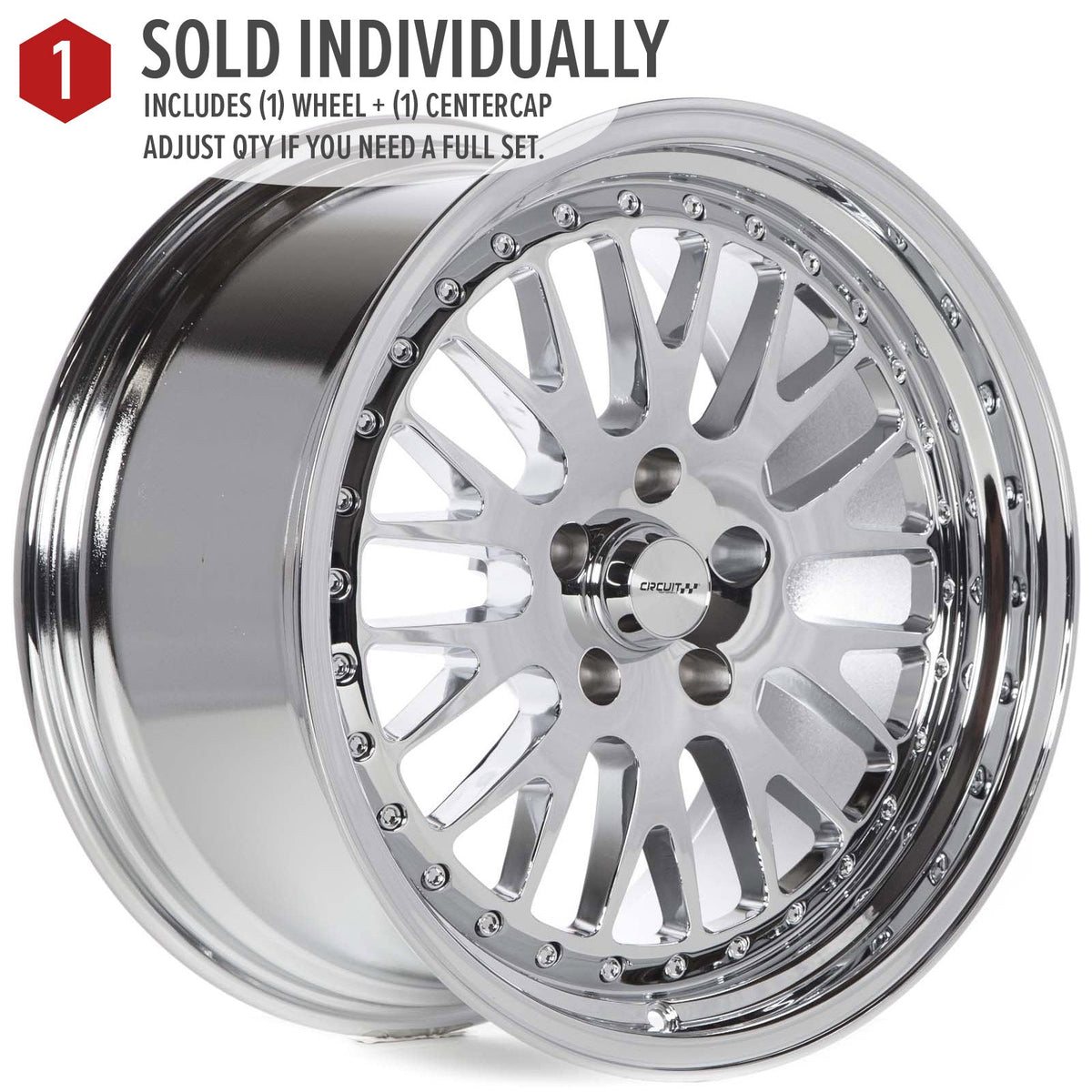 Circuit Performance CP21 Triple Chrome Plated 5x114.3 | 18x9.5 | +20mm / 6.04