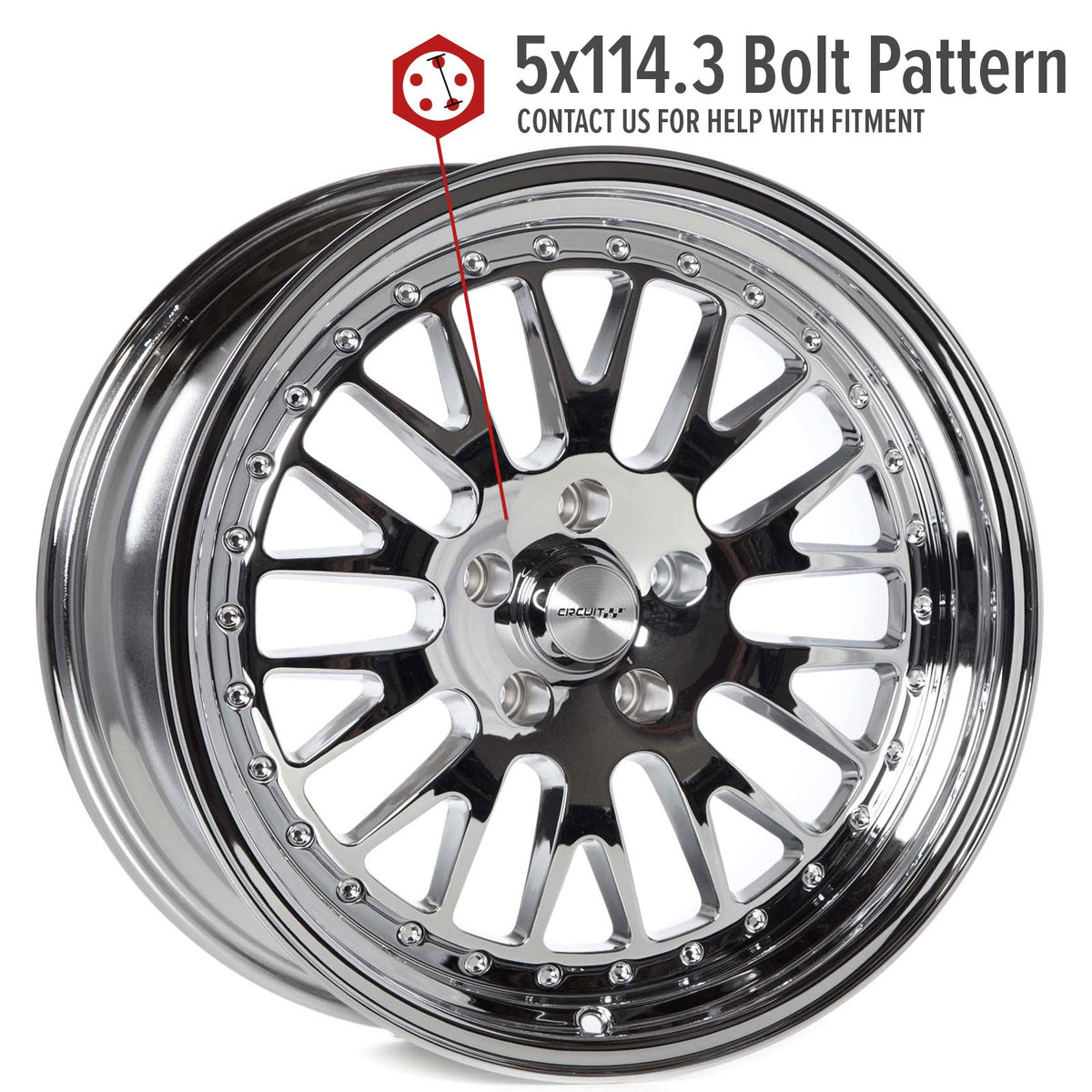 Circuit Performance CP21 Triple Chrome Plated 5x114.3 | 18x9.5 | +20mm / 6.04