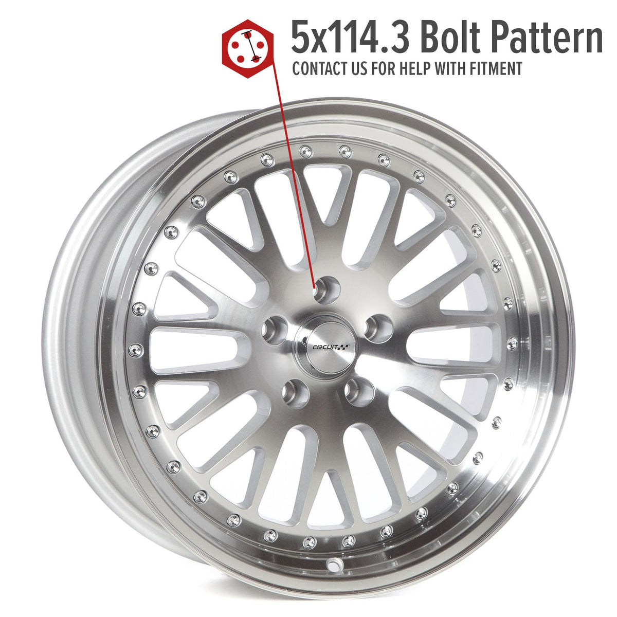 Circuit Performance CP21 Silver/Machined 5x114.3 | 18x9.5 | +20mm / 6.04