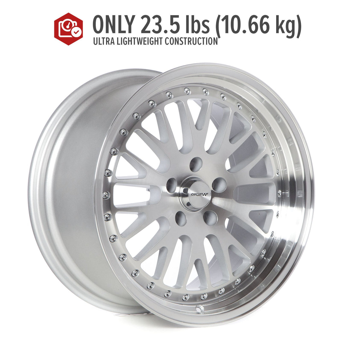 Circuit Performance CP21 Silver/Machined 5x114.3 | 18x9.5 | +20mm / 6.04