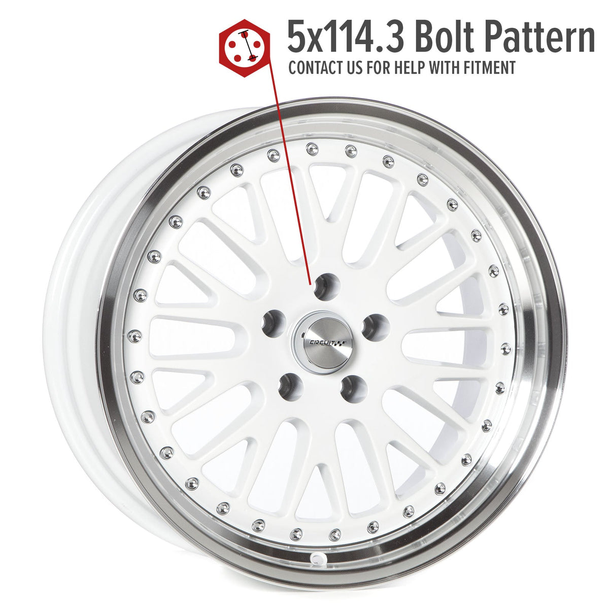 Circuit Performance CP21 Gloss White 5x114.3 | 18x9.5 | +20mm / 6.04