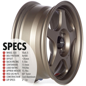 Circuit Performance CP22 Matte Bronze 4x100 | 15x6.5 | +35mm / 5.13