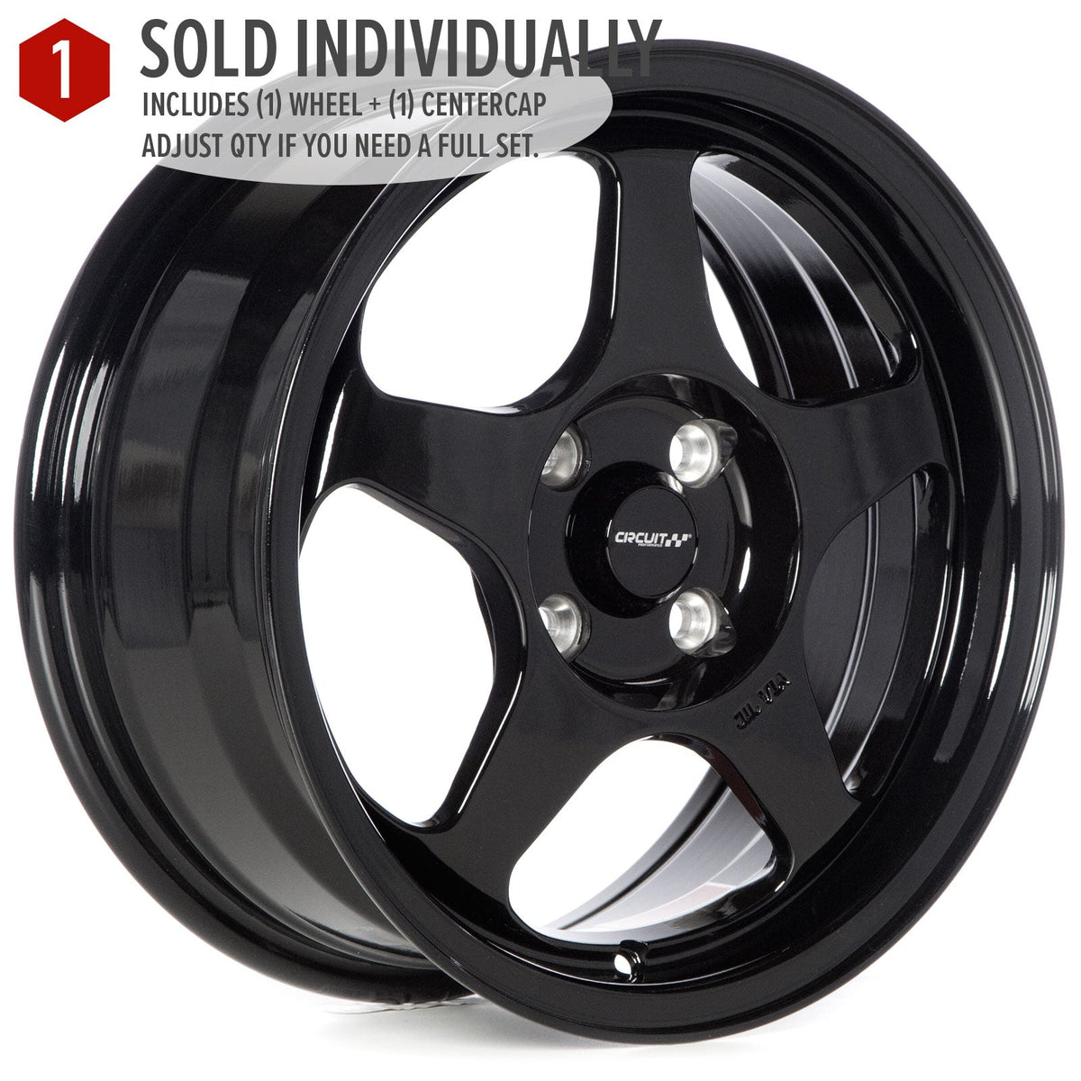 Circuit Performance CP22 Gloss Black 4x100 | 15x6.5 | +35mm / 5.13