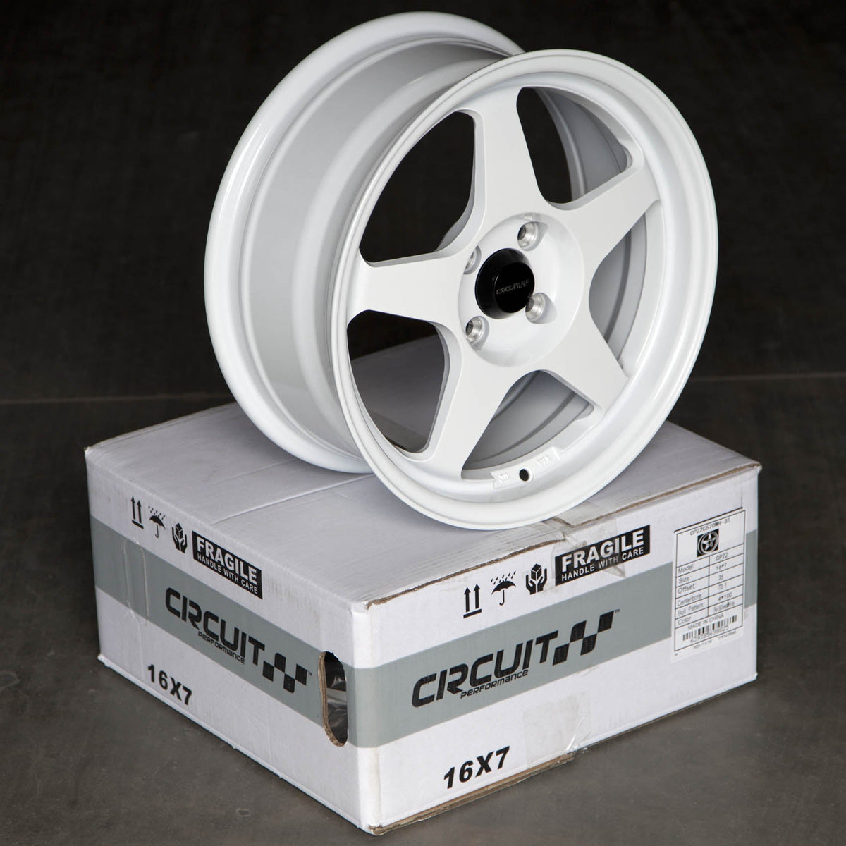 Circuit Performance CP22 Gloss White 5x114.3 | 16x7 | +35mm / 5.38