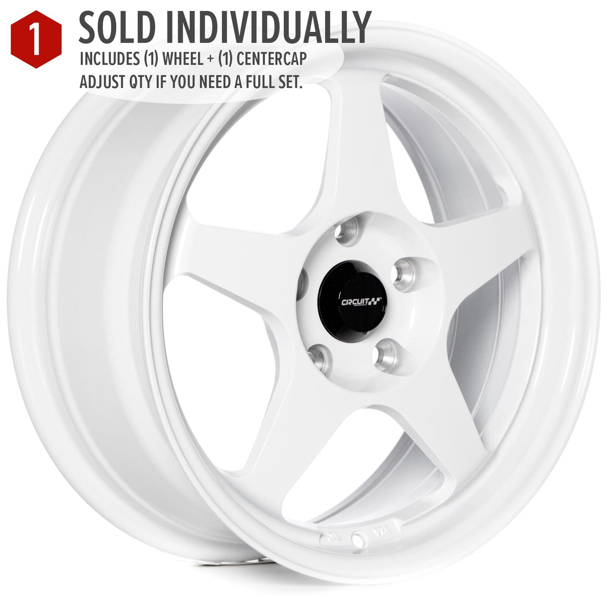 Circuit Performance CP22 Gloss White 5x114.3 | 16x7 | +35mm / 5.38