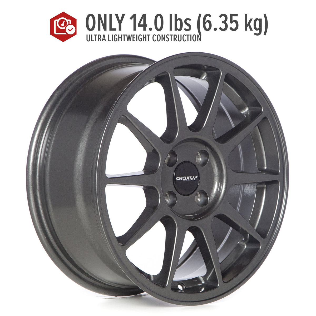 Circuit Performance CP23 Gloss Gunmetal 5x114.3 | 16x7 | +35mm / 5.38