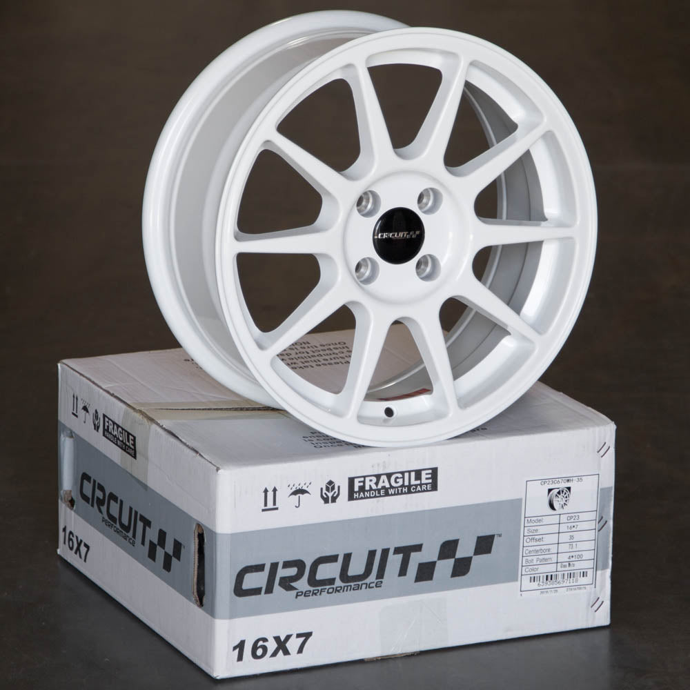 Circuit Performance CP23 Gloss White 4x100 | 16x7 | +35mm / 5.38