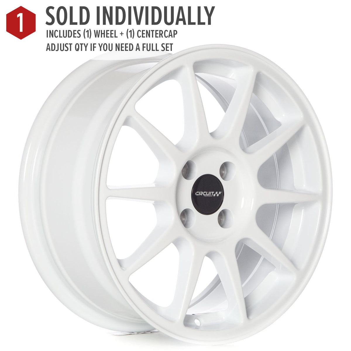 Circuit Performance CP23 Gloss White 4x100 | 16x7 | +35mm / 5.38
