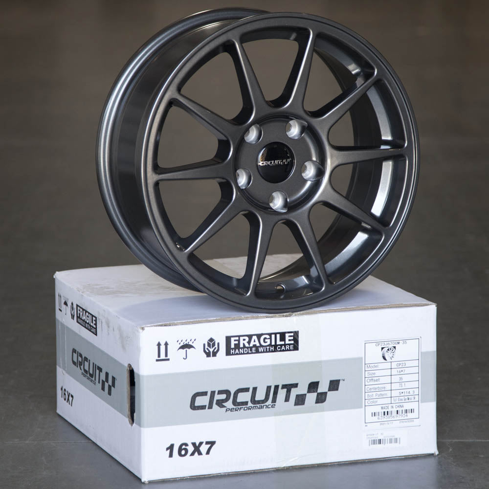 Circuit Performance CP23 Gloss Gunmetal 5x114.3 | 16x7 | +35mm / 5.38