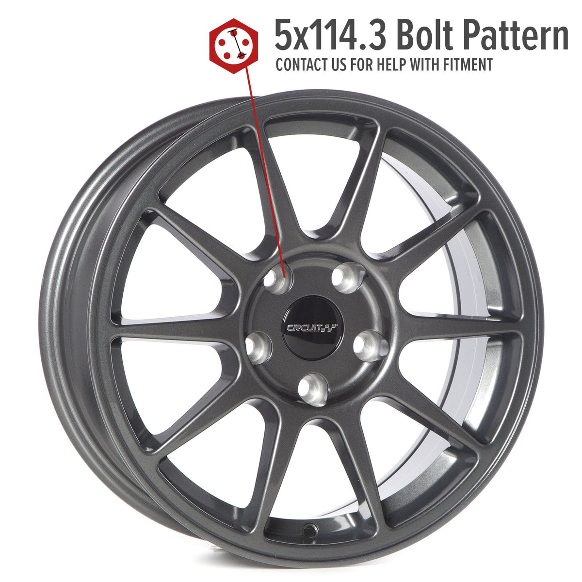 Circuit Performance CP23 Gloss Gunmetal 5x114.3 | 16x7 | +35mm / 5.38