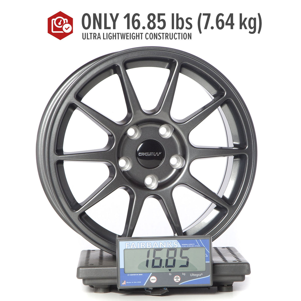 Circuit Performance CP23 Gloss Gunmetal 5x114.3 | 16x7 | +35mm / 5.38