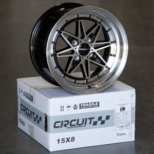 Circuit Performance CP24 Gloss Black/Machined 4x100 | 15x8 | +25mm / 5.48
