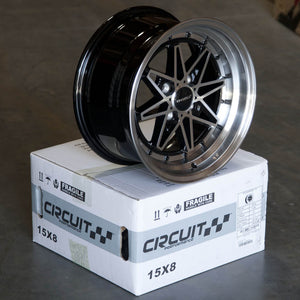 Circuit Performance CP24 Gloss Black/Machined 4x100 | 15x8 | +25mm / 5.48