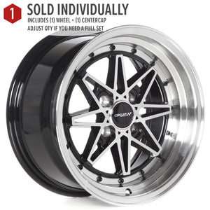 Circuit Performance CP24 Gloss Black/Machined 4x100 | 15x8 | +25mm / 5.48