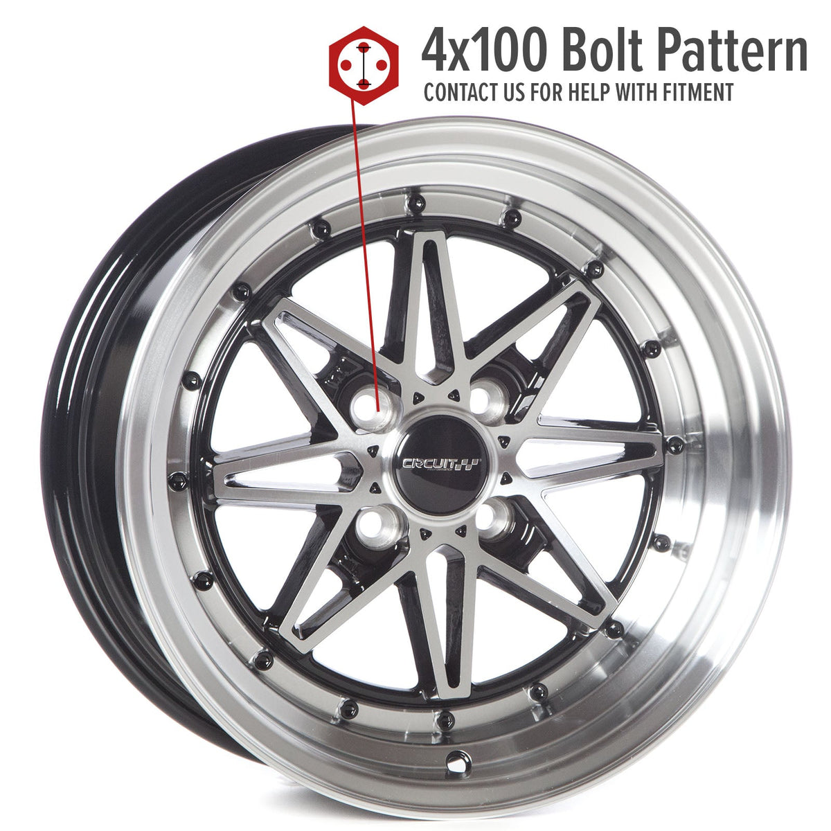 Circuit Performance CP24 Gloss Black/Machined 4x100 | 15x8 | +25mm / 5.48