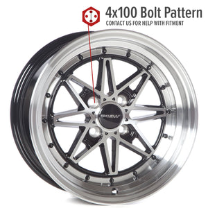Circuit Performance CP24 Gloss Black/Machined 4x100 | 15x8 | +25mm / 5.48