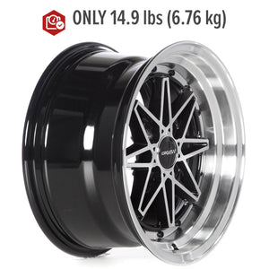 Circuit Performance CP24 Gloss Black/Machined 4x100 | 15x8 | +25mm / 5.48