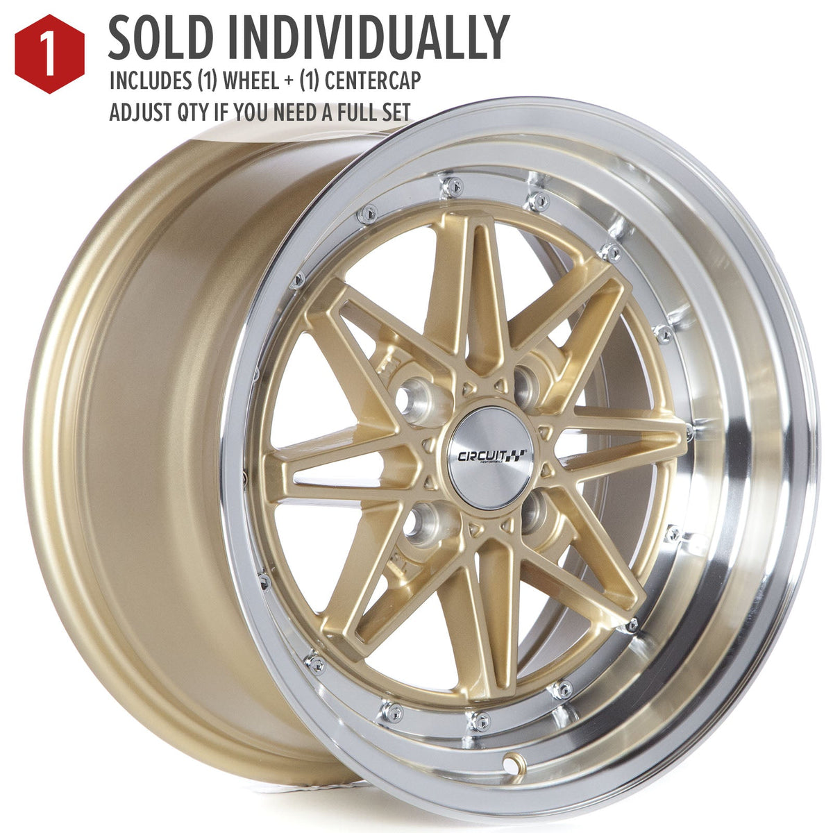 Circuit Performance CP24 Gloss Gold 4x100 | 15x8 | +25mm / 5.48