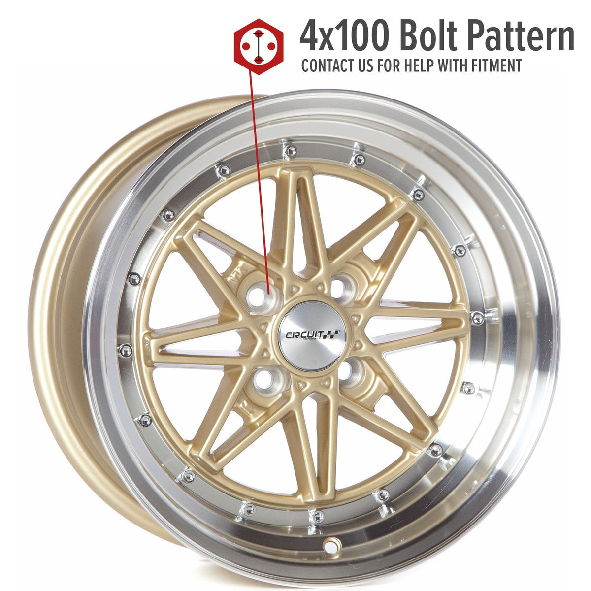Circuit Performance CP24 Gloss Gold 4x100 | 15x8 | +25mm / 5.48