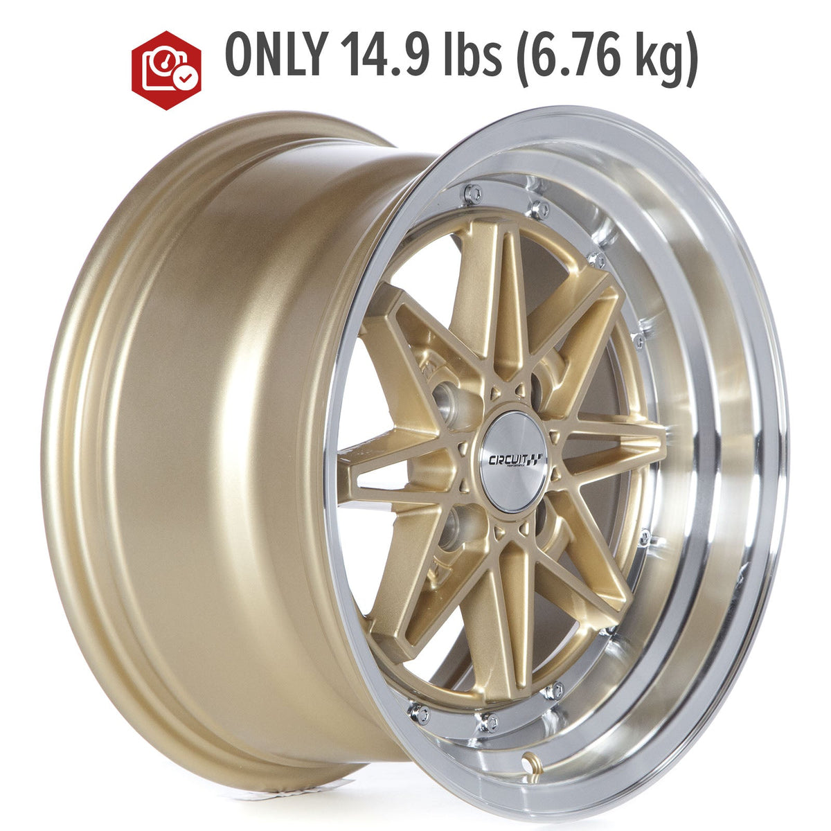 Circuit Performance CP24 Gloss Gold 4x100 | 15x8 | +25mm / 5.48