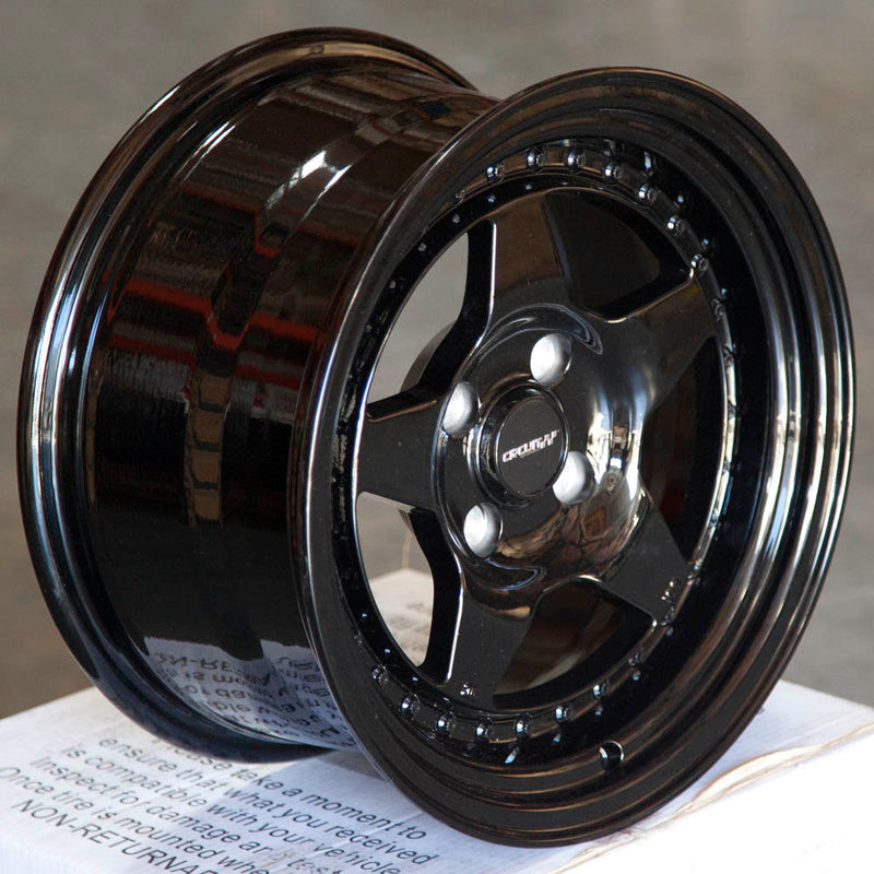 Circuit Performance CP26 Full Gloss Black 4x100 | 15x8 | +25mm / 5.48