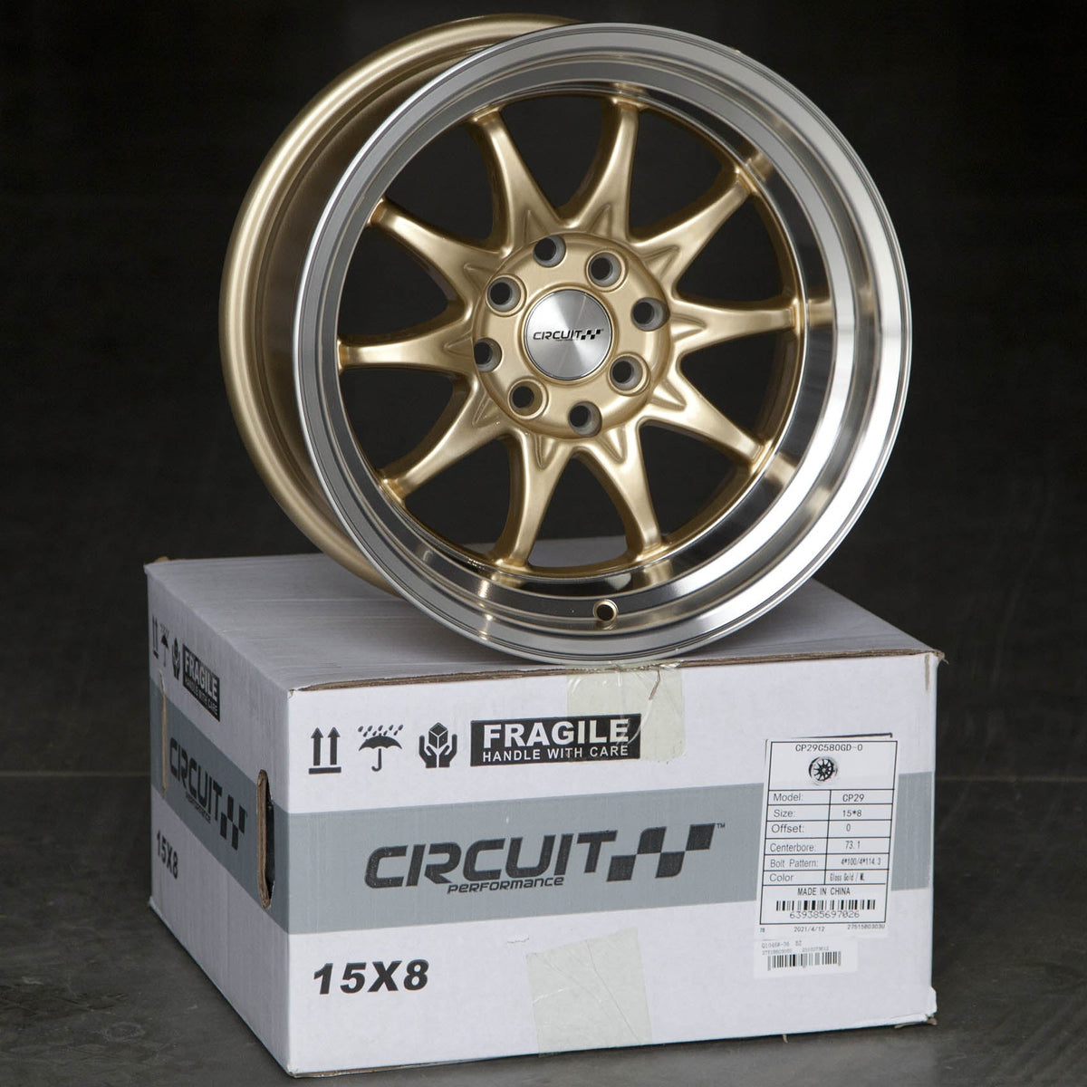 Circuit Performance CP29 Gloss Gold 4x100 | 15x8 | +0mm / 4.5