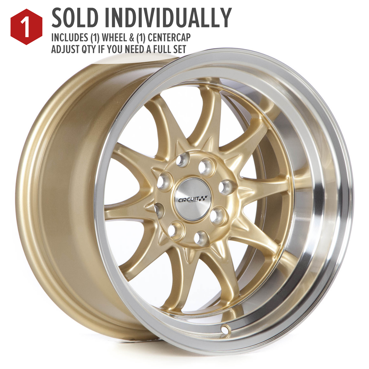Circuit Performance CP29 Gloss Gold 4x100 | 15x8 | +0mm / 4.5